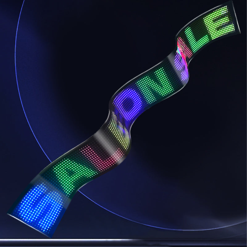 PIXELLAB Soft LED Sign bending in a curve