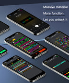 iPixel Color app showing message templates on several phones